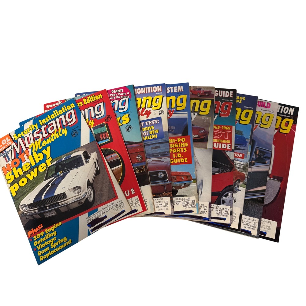 Vintage 1993 Mustang Monthly Magazine Lot 10 Issues Shelby Boss GT Tech *